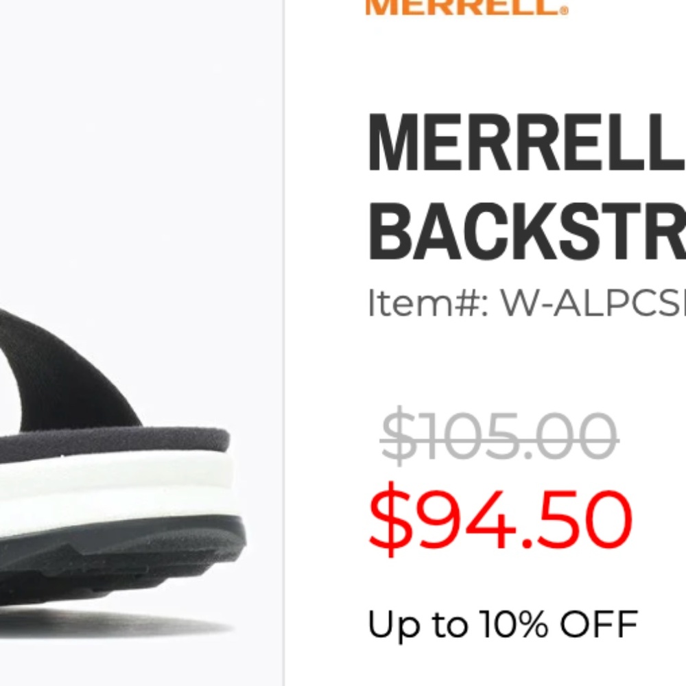Merrell Alpine Cush Back-Velcro Strap Black/White Rugged Sandal - Picture 9 of 10